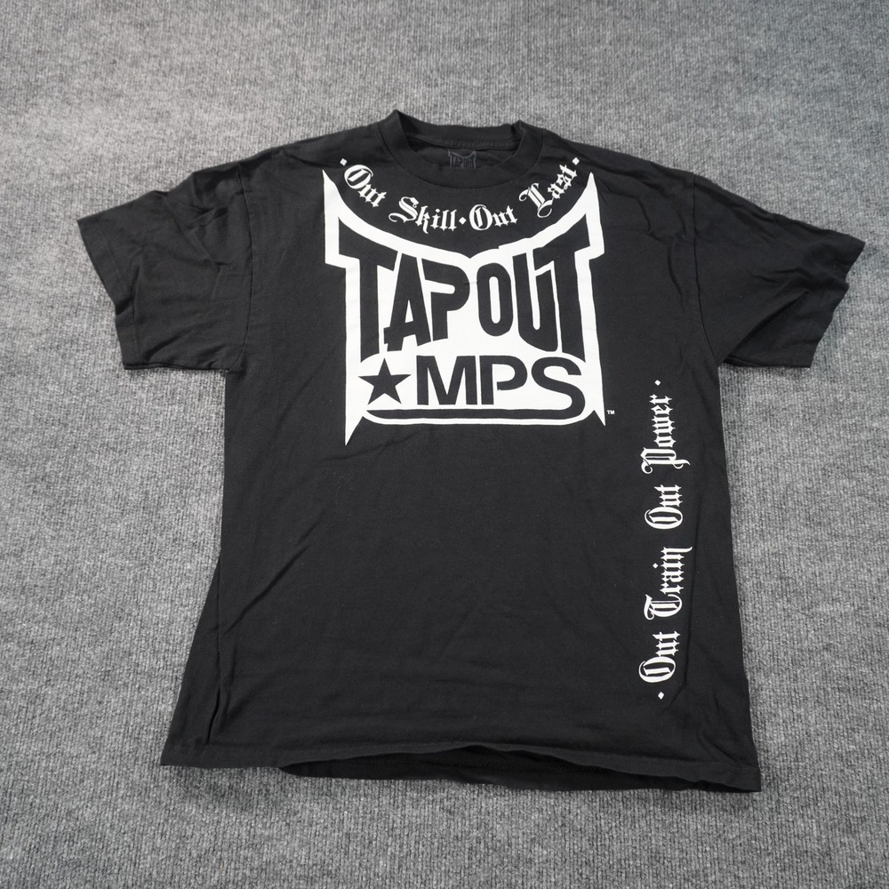 Tapout MPS T Shirt Mens Large Black Graphic Tee MMA Out Skill Out Last Gothic
